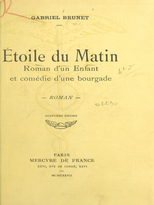 cover image of Étoile du matin